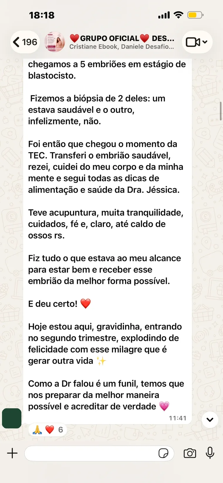 Depoimento real de uma paciente 11